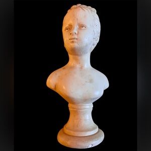 ESCO vtg. (50's60's) chalkware bust of a little girl w/a bow in her hair - READ!
